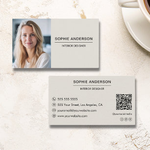 Moderne Professionele Aangepaste Foto QR Code Visitekaartje