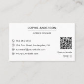 Moderne professionele aangepaste foto QR-wit Visitekaartje (Achterkant)