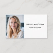 Moderne professionele aangepaste foto QR-wit Visitekaartje (Voorkant)