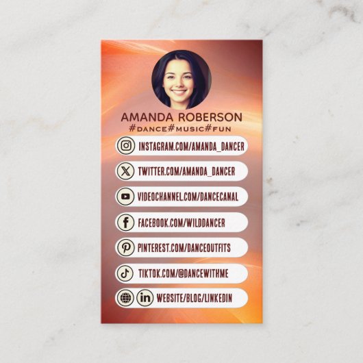 Moderne professionele aangepaste sociale media pic visitekaartje (Voorkant)