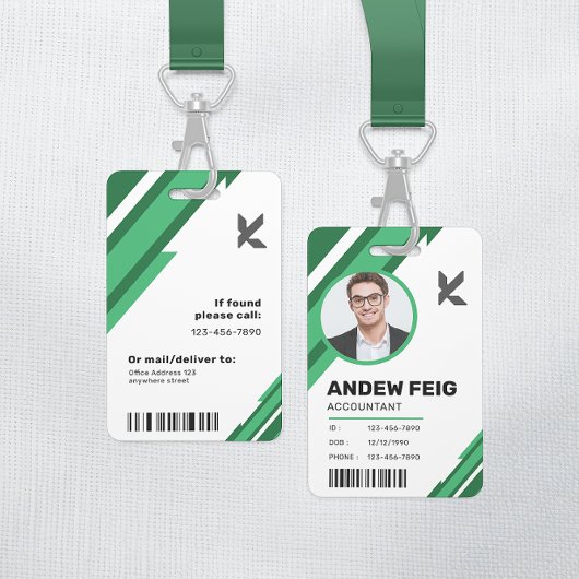 Moderne professionele accountant ID-badge Badge