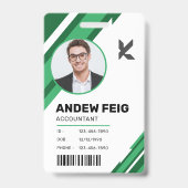 Moderne professionele accountant ID-badge Badge (Voorzijde)
