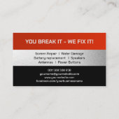 Moderne professionele apparaatreparatie visitekaartje (Achterkant)