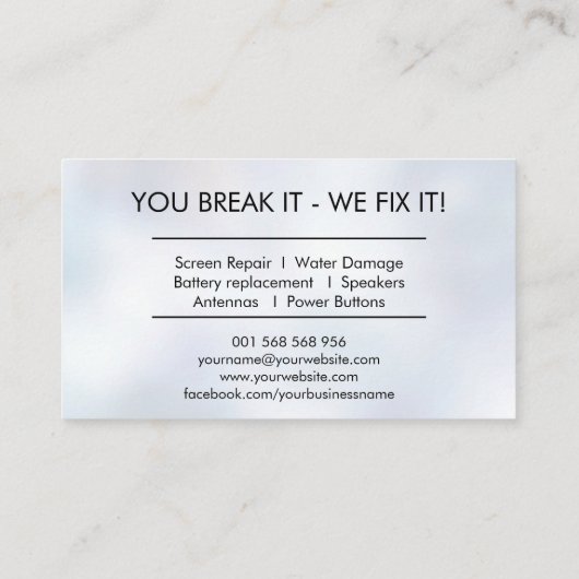 Moderne professionele apparaatreparatie visitekaartje (Achterkant)