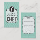 Moderne professionele Aqua Cook Chef Custom Kaarte Visitekaartje (Voorkant / Achterkant)
