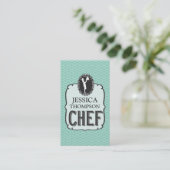 Moderne professionele Aqua Cook Chef Custom Kaarte Visitekaartje (Staand voorkant)