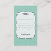 Moderne professionele Aqua Cook Chef Custom Kaarte Visitekaartje (Achterkant)