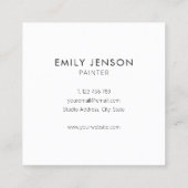 Moderne professionele artiest vierkante visitekaartje (Achterkant)