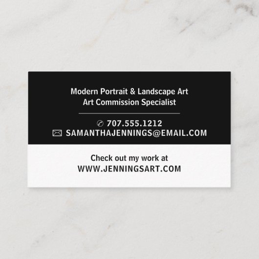 Moderne, professionele artiest visitekaartje (Achterkant)