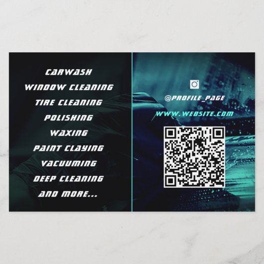 Moderne professionele auto detaillering Flyer (Achterkant)