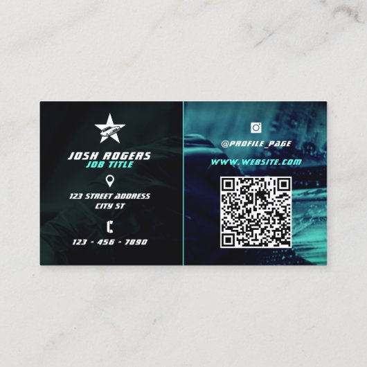 Moderne professionele auto detaillering logo visitekaartje (Achterkant)