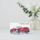 Moderne professionele auto detaillering wassen sch visitekaartje (Staand voorkant)