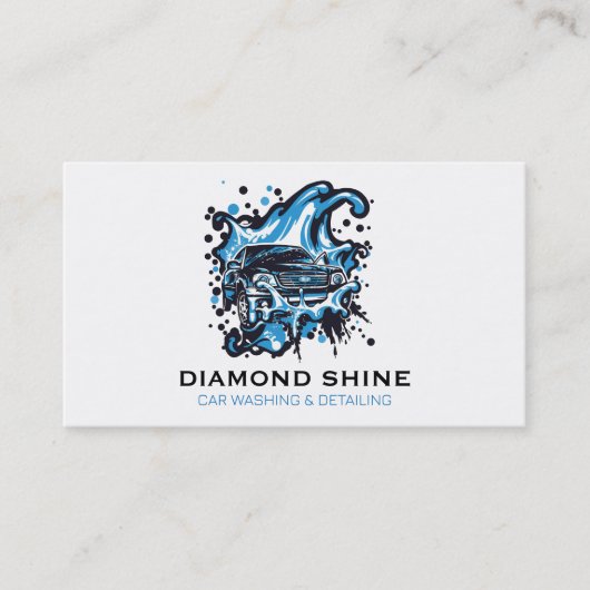 Moderne professionele auto detaillering wassen sch visitekaartje (Voorkant)