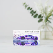 Moderne professionele auto detaillering wassen sch visitekaartje (Staand voorkant)