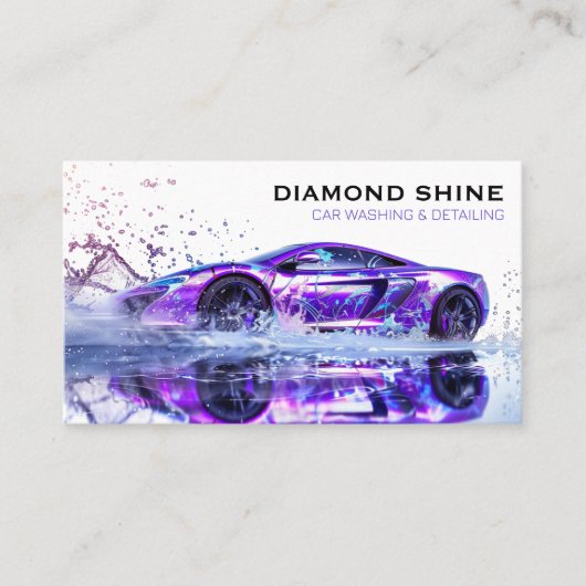 Moderne professionele auto detaillering wassen sch visitekaartje (Voorkant)