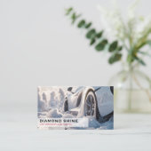 Moderne professionele auto detaillering wassen sch visitekaartje (Staand voorkant)