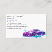 Moderne professionele auto detaillering wassen sch visitekaartje (Achterkant)