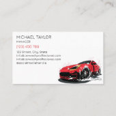 Moderne professionele auto detaillering wassen sch visitekaartje (Achterkant)