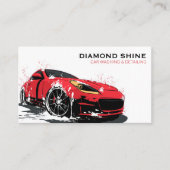 Moderne professionele auto detaillering wassen sch visitekaartje (Voorkant)