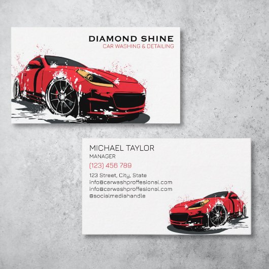 Moderne professionele auto detaillering wassen sch visitekaartje