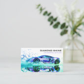 Moderne professionele auto detaillering wassen sch visitekaartje (Staand voorkant)