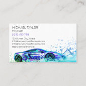 Moderne professionele auto detaillering wassen sch visitekaartje (Achterkant)