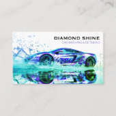 Moderne professionele auto detaillering wassen sch visitekaartje (Voorkant)