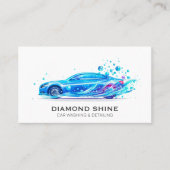 Moderne Professionele Auto Wassen Auto Detailing Visitekaartje (Voorkant)
