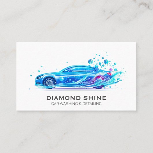 Moderne Professionele Auto Wassen Auto Detailing Visitekaartje (Voorkant)