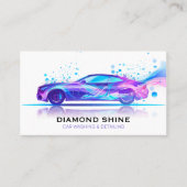Moderne Professionele Auto Wassen Auto Detailing Visitekaartje (Voorkant)