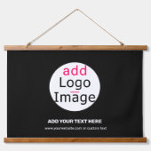 Moderne Professionele Bedrijfs Chic Douane Logo Hangend Wandkleed (Voorkant)