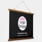 Moderne Professionele Bedrijfs Chic Douane Logo Hangend Wandkleed (Gebogen)