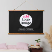 Moderne Professionele Bedrijfs Chic Douane Logo Hangend Wandkleed (Slaapkamer)