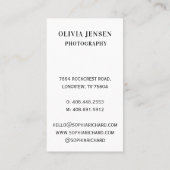 Moderne professionele bedrijfsfotografie visitekaartje (Achterkant)