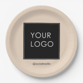 Moderne Professionele BedrijfsLogo Beige Papieren Bordje