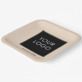 Moderne Professionele BedrijfsLogo Beige Papieren Bordje (Gebogen)