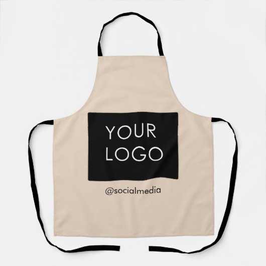 Moderne Professionele BedrijfsLogo Beige Schort (Voorkant)