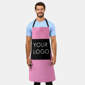 Moderne Professionele BedrijfsLogo roze Schort (Gedragen)