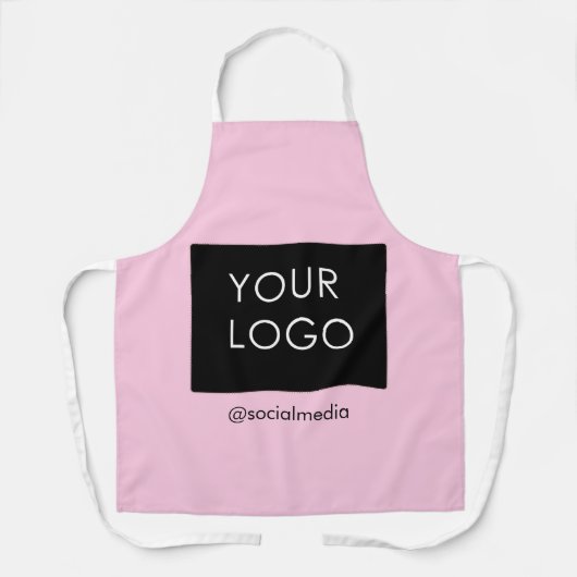 Moderne Professionele BedrijfsLogo roze Schort (Voorkant)