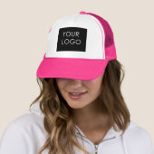 Moderne Professionele BedrijfsLogo roze Trucker Pet (In situ)