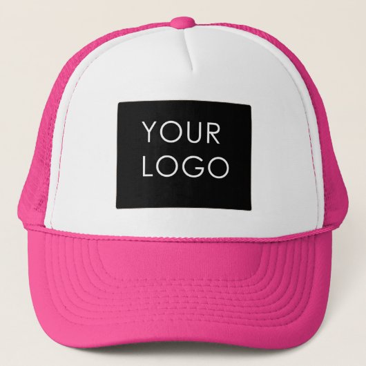 Moderne Professionele BedrijfsLogo roze Trucker Pet (Voorkant)
