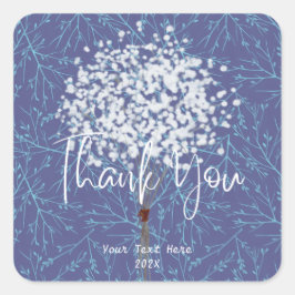 Moderne professionele blauw dank u vierkante sticker