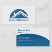 Moderne professionele blauw onroerend goed Realtor Visitekaartje (Voorkant / Achterkant)