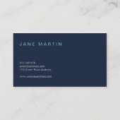 Moderne professionele blauwe en turquoise schaduw visitekaartje (Achterkant)