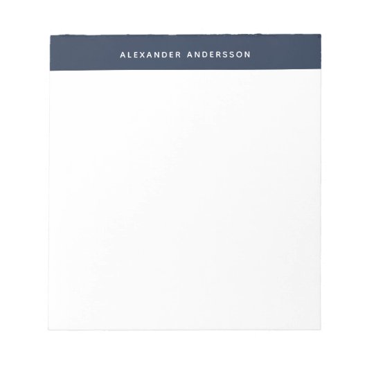 Moderne professionele blauwe gepersonaliseerde not notitieblok (Voorkant)