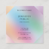 Moderne professionele blauwe Paarse roze roze geel Vierkante Visitekaartje (Achterkant)