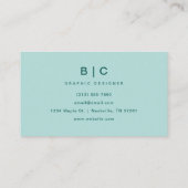 Moderne professionele Blauwgroen elegante minimali Visitekaartje (Achterkant)