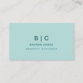 Moderne professionele Blauwgroen elegante minimali Visitekaartje (Voorkant)