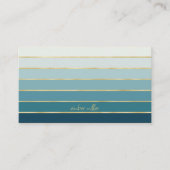 Moderne professionele Blauwgroen gouden strepen Visitekaartje (Voorkant)