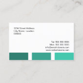 Moderne professionele Blauwgroen Visitekaartje (Achterkant)